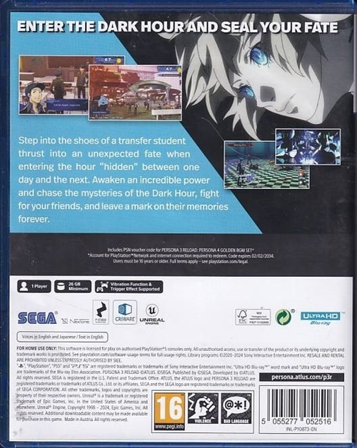 Persona 3 Reload - PS5 (A-Grade) (Genbrug)